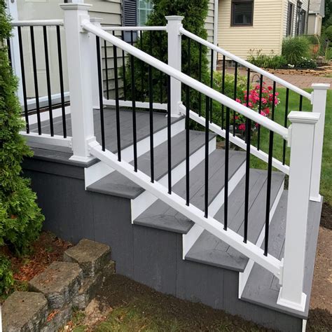 Durables offers the Harrington Premium <strong>Vinyl Railing</strong> system for a classy and safe statement on your deck. . Vinyl stair railing kits